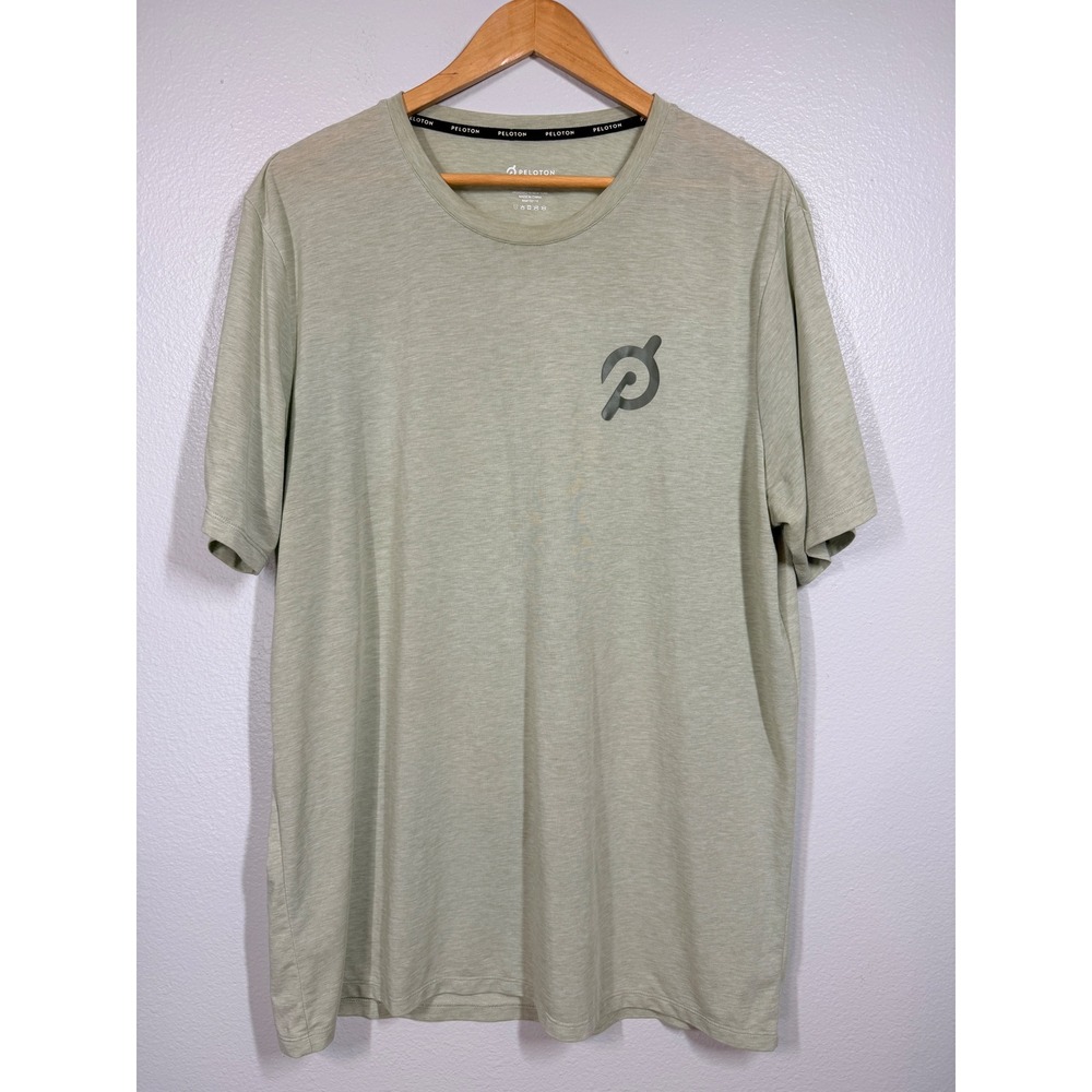 Peloton T-Shirt Mens XL Green Short Sleeve Graphic Logo Activewear Tee Heathered